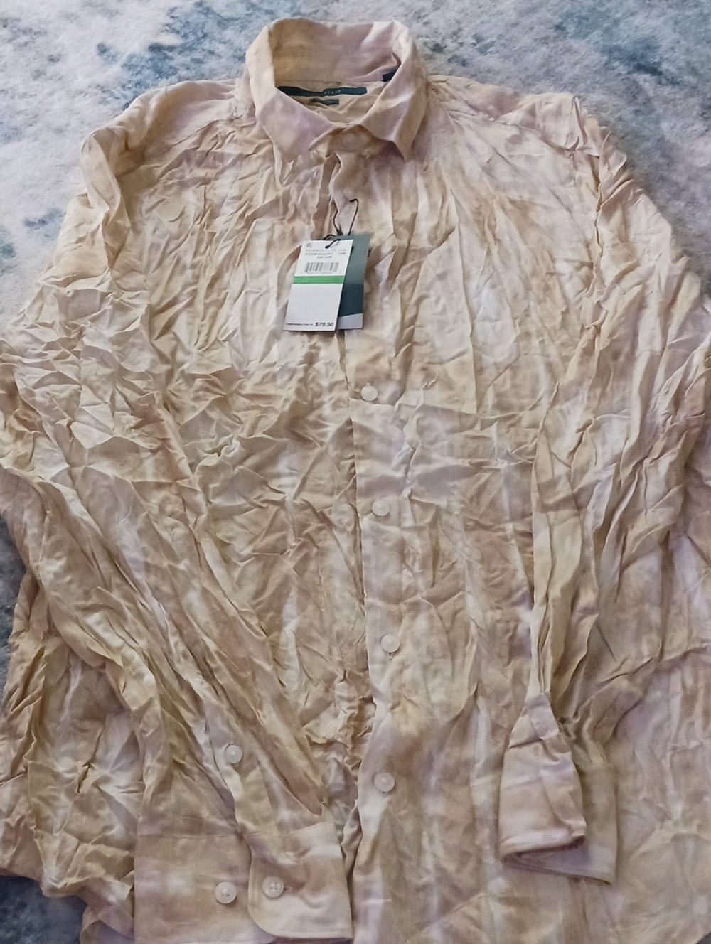 PERRY ELLIS Slimfit Dress Shirt Safari L